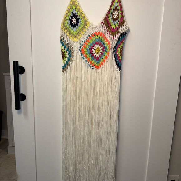 Multicolor Crochet Fringe Cover-Up - Picture 3 of 4
